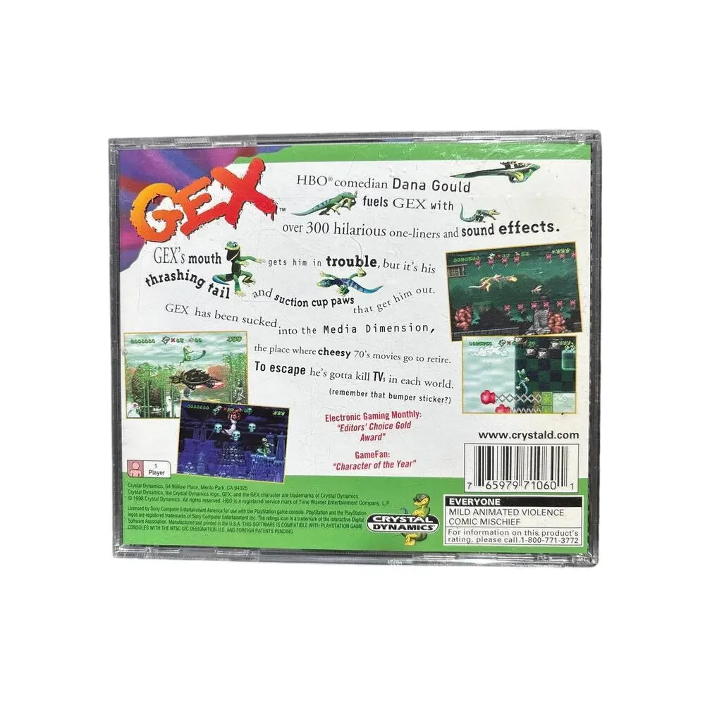 PlayStation 1 PS1 Gex  Complete W/Manual Reg Card 1998 OG receipt